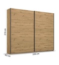 ARMOIRE 2PT-226CM-CHENE ARTISAN-BLACK OAK-AG317.4852-APOLLON
