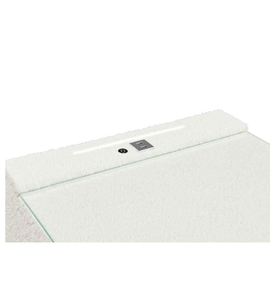 CHEVET 2 TIROIRS - LED+USB-TISSU ANTHOLOGY 15 SILVER-56-S98-89x-HYDRA