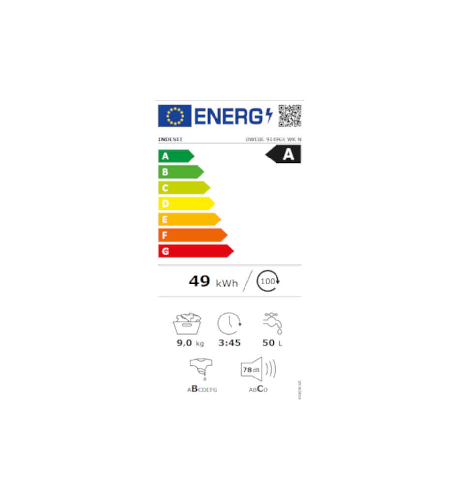 LL 9KG 1400T A °INDESIT BWEBE91496XWKN