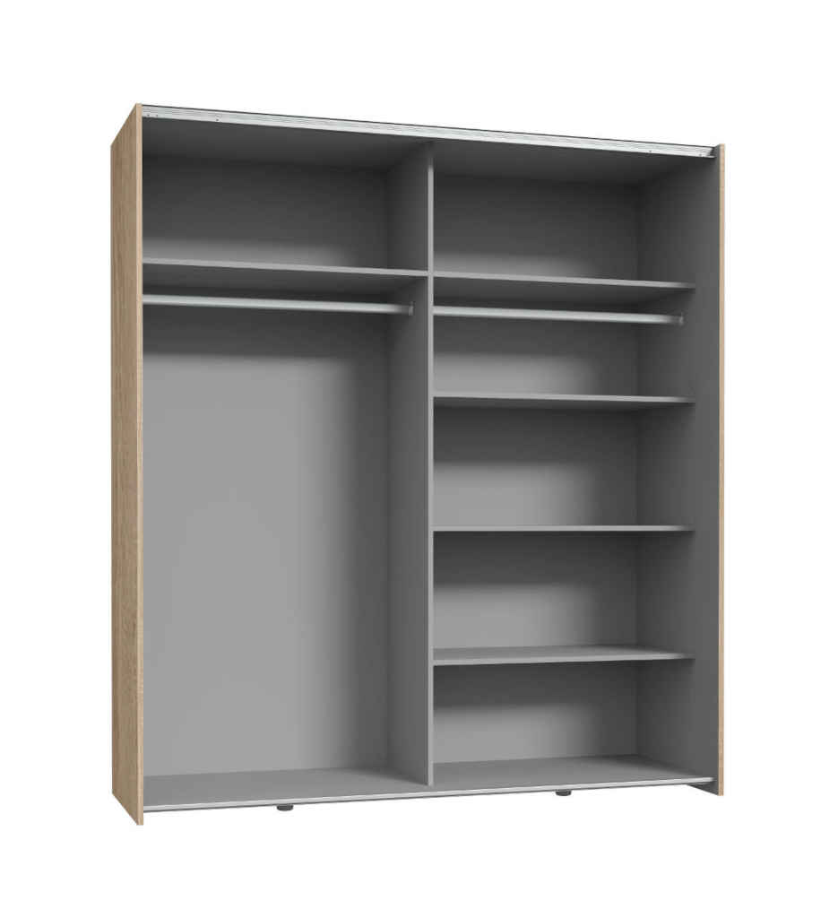 ARMOIRE 2PT(1MIROIR)-170 CM-CHENE SONOMA -KAIS82241-DECOR D30F-KAIKAIS