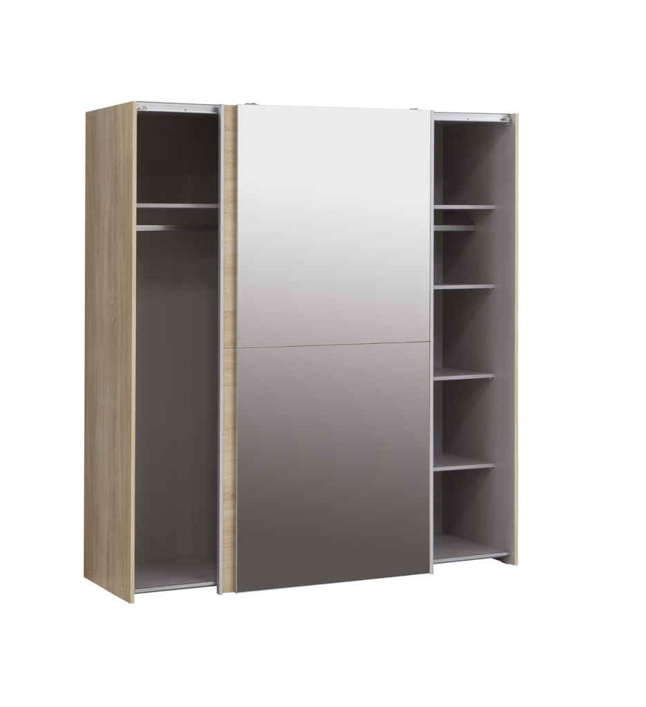 ARMOIRE 2PT(1MIROIR)-170 CM-CHENE SONOMA -KAIS82241-DECOR D30F-KAIKAIS