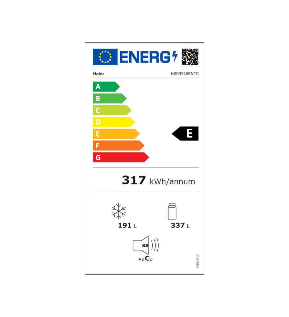 REF. US 528L NO FROST E °HAIER HSR3918ENPG
