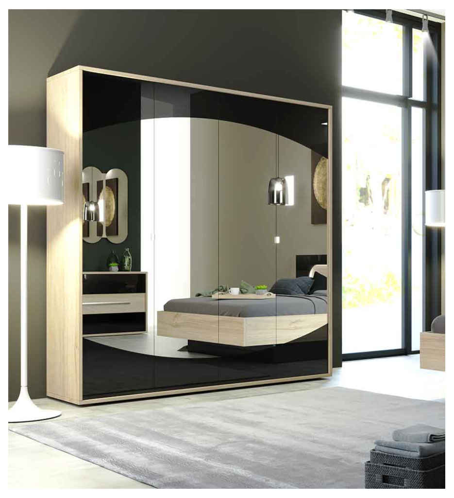 ARMOIRE 4PT/MIR-AVEIRO-0838 4PN°25-22CB5440-NOIR