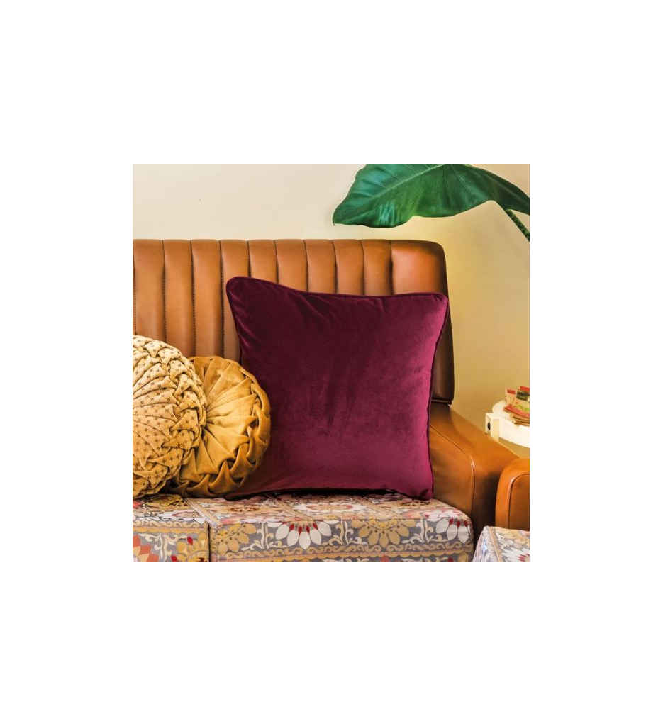 Coussin en velours rouge 40x40-AL 404427