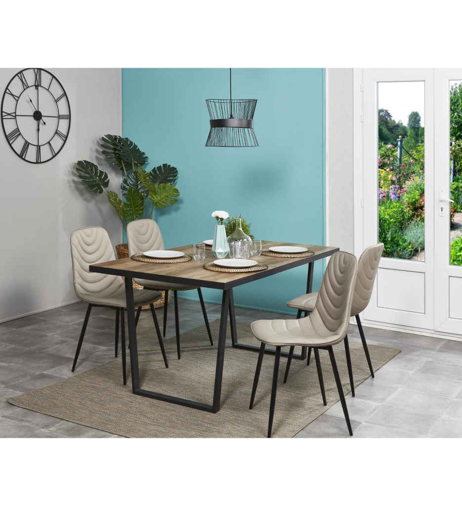 TABLE AVEC ALLONGE 160-(200)13705NA- KANSAS MARRON
