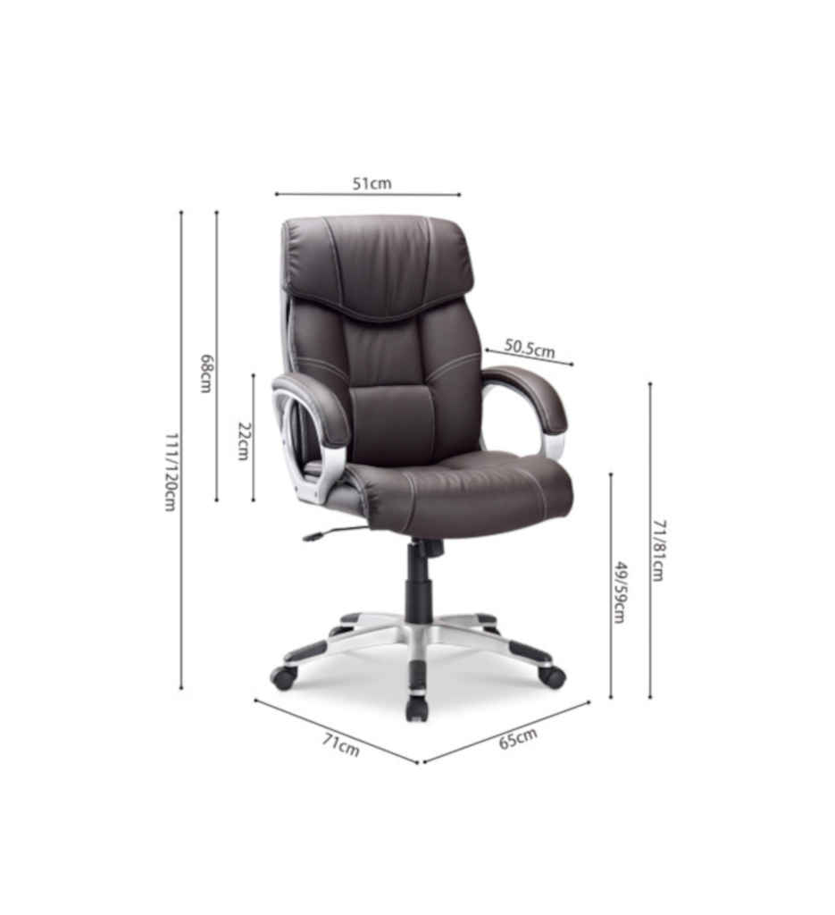 CHAISE DE BUREAU 'DALI' PU MARRON 9725-1