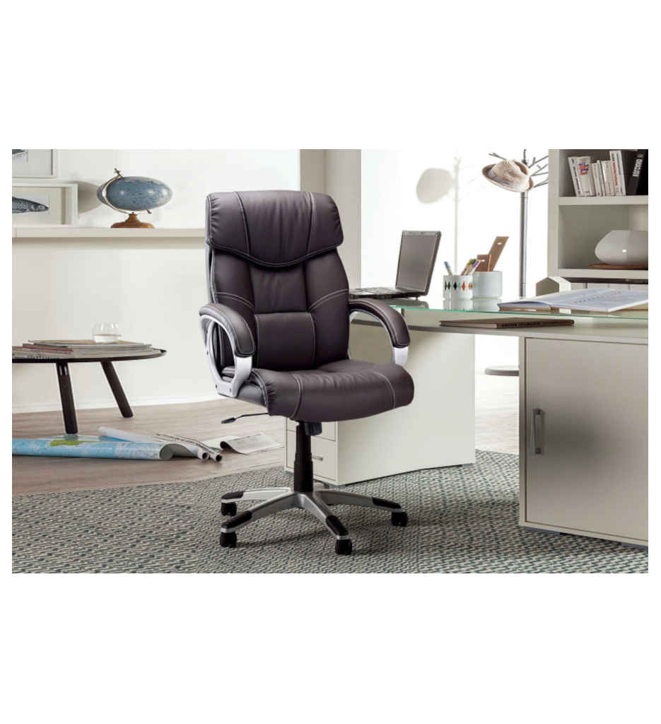CHAISE DE BUREAU 'DALI' PU MARRON 9725-1