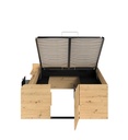 LIT COFFRE 140x190/200CM-1540LICO-ARTISAN OAK/BLACK-TRAVEL