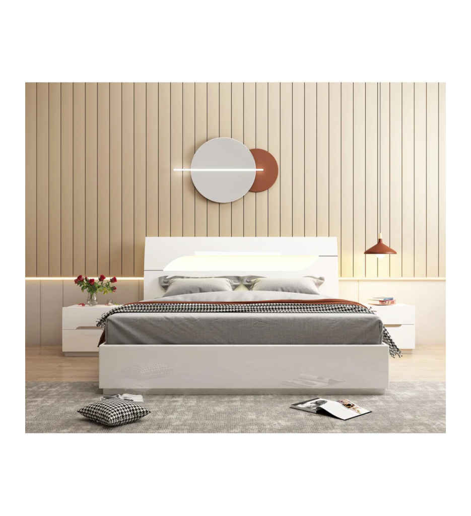 LIT 160*200 CM-LAQUE BLANC-17215BL-STELLINA