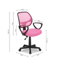 CHAISE DE BUREAU 'HIPPA' MESH ROSE  9741-5