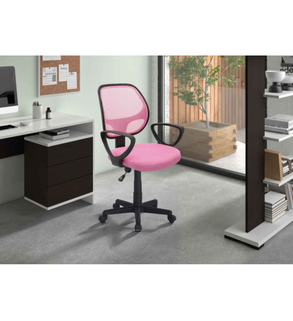 CHAISE DE BUREAU 'HIPPA' MESH ROSE  9741-5