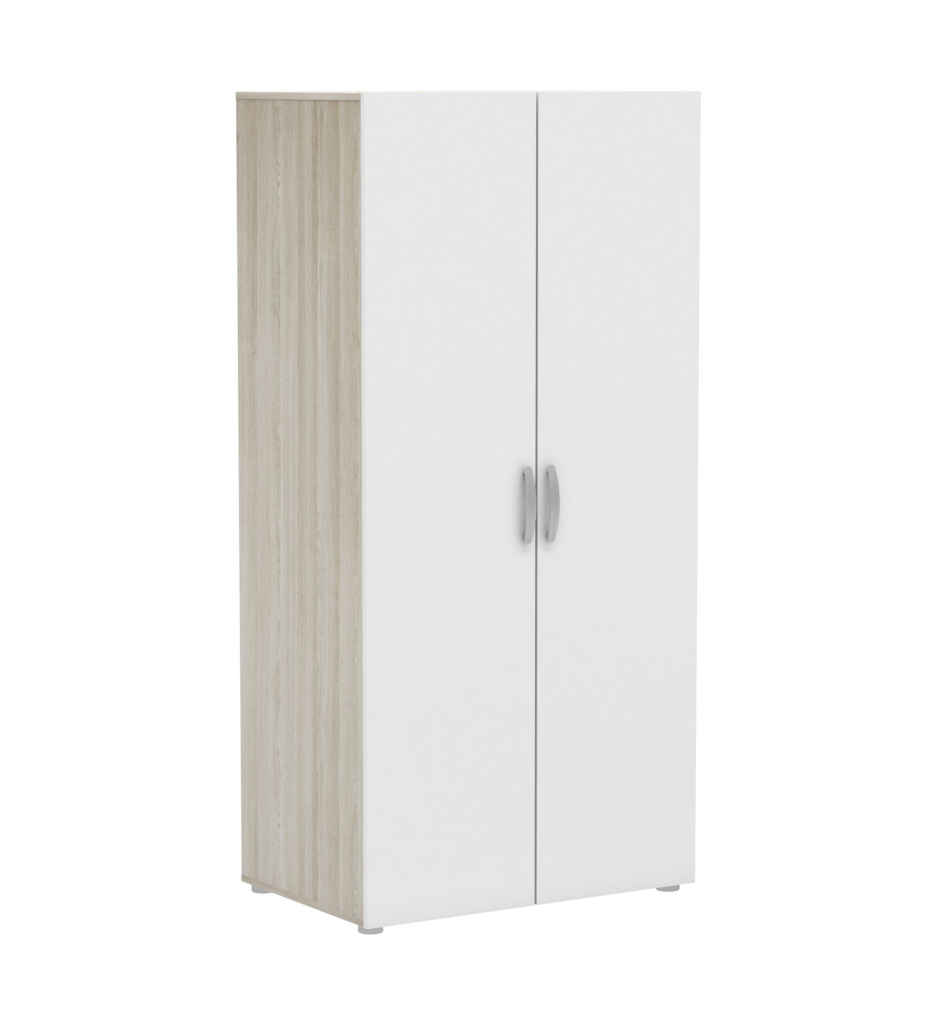 Armoire 2 portes NANO coloris chêne shannon/ blanc