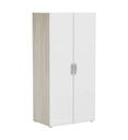 Armoire 2 portes NANO coloris chêne shannon/ blanc
