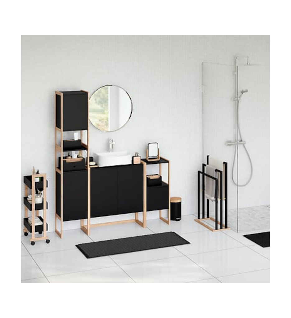 Étagère 3 niveaux Natureo noir 111550B