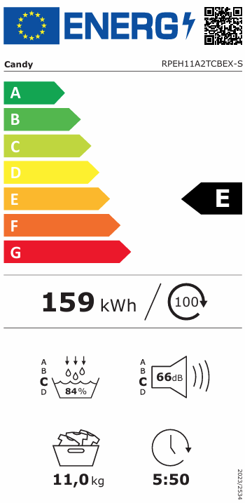 SL PAC 11KG E °CANDY RPEH11A2TCBEX-S