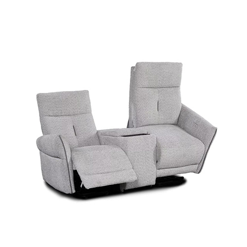 FAUTEUIL DOUBLE RELAX/LIFT ELECTRIQUE-TISSU GRIS CLAIR-KAREL