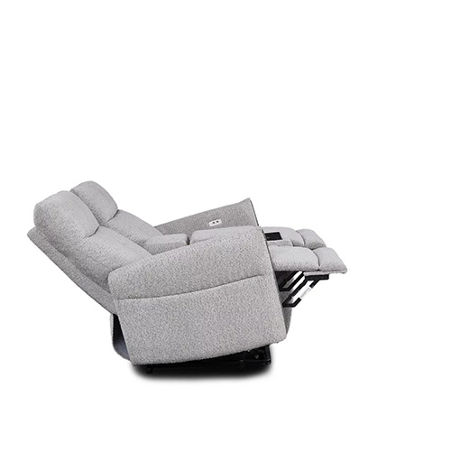 FAUTEUIL DOUBLE RELAX/LIFT ELECTRIQUE-TISSU GRIS CLAIR-KAREL