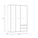 ARMOIRE 3PT/2T-144CM-MOKS844-SONOMA/WHITE-Q36-MOKKARO