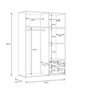 ARMOIRE 3PT/2T-144CM-MOKS844-SONOMA/WHITE-Q36-MOKKARO