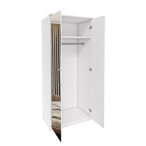 ARMOIRE 2PT MIROIR-90CM-2497KL58-OPTIMA-BLANC