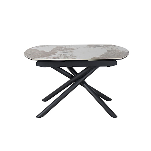 TABLE 130/190CM-BLANC & TAUPE-CERAMIQUE-58500TB-BRIGA