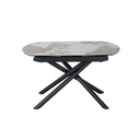 TABLE 130/190CM-BLANC & TAUPE-CERAMIQUE-58500TB-BRIGA