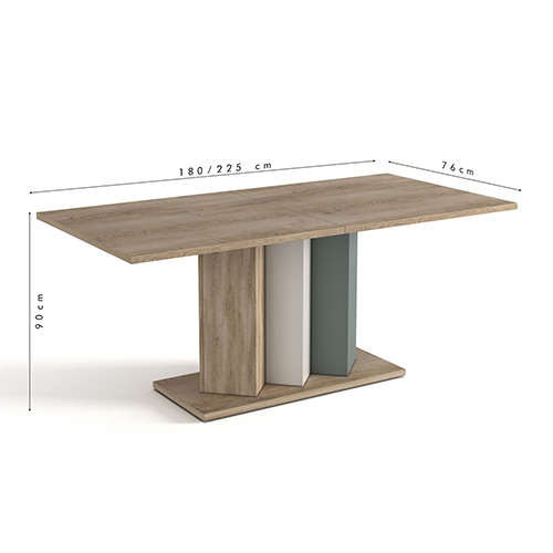 TABLE RECT FUT 1ALL N10- L 180/225CM- N10-24SA2730 -ASOLA