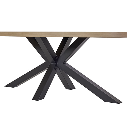 #TABLE OVALE FIXE 210CM/PIEDS METAL ETOILLE-CASTLE OAK-URIEL