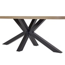 #TABLE OVALE FIXE 210CM/PIEDS METAL ETOILLE-CASTLE OAK-URIEL