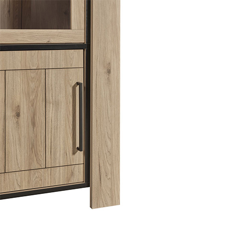 #ARGENTIER 2 PORTES VITRES + ECLAIRAGE -130CM-HERMES/URIEL