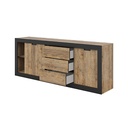 BAHUT 220CM-2PORTES COULISSANTES /3 TIROIRS-24WSNZ25-TUDOR