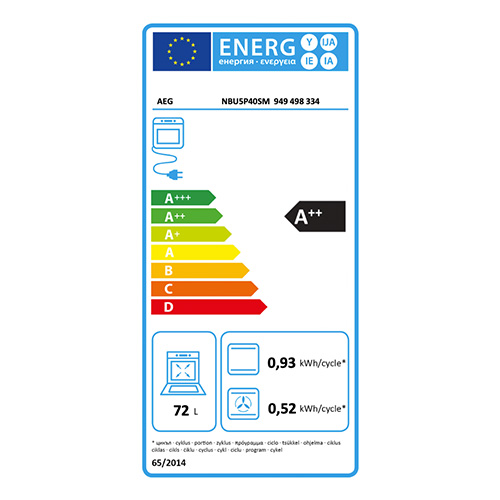 FOUR 60CM 72L PYRO A++ °AEG NBU5P40SM