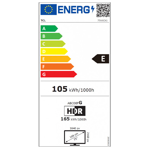 TV UHD 4K 189CM E °TCL 75V6C