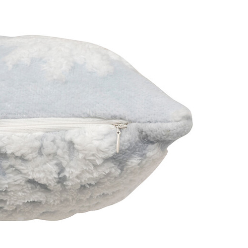 Coussin décor flocons bleus 40x40 cm blanc 208635