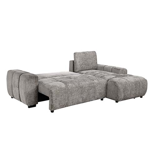 ANGLE DROIT-COUCHAGE+COFFRE-RHF CHAISE W/COFFRE-TISSU SOLO GRIS 454-KF7826-SOLO 2