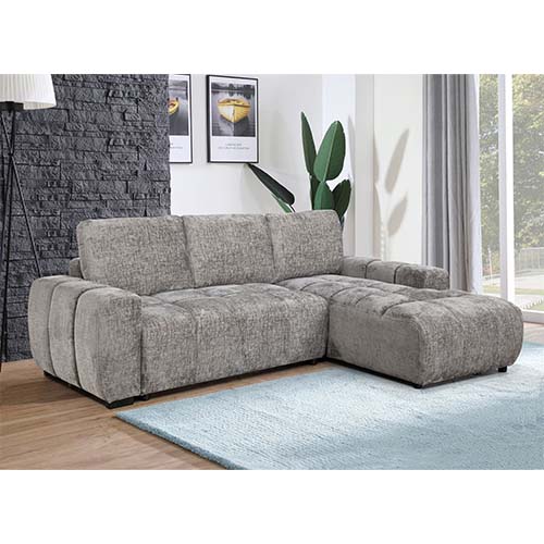 ANGLE DROIT-COUCHAGE+COFFRE-RHF CHAISE W/COFFRE-TISSU SOLO GRIS 454-KF7826-SOLO 2