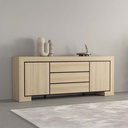 BAHUT 2PT/3T-225 CM- CHÊNE ÉLÉGANT/NOIR 24DEOC25/2D3S-CUBA II