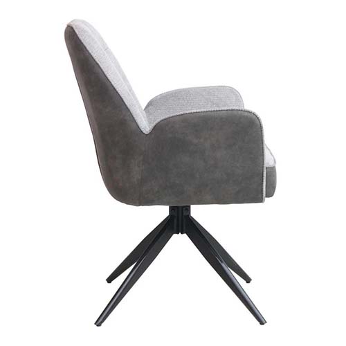 FAUTEUIL BRIDGE PIVOTANT 180°-TISSU GRIS/GRIS ANTHRACITE-23311GA -LAGOS