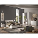 ARMOIRE 4 PORTES (2 PORTES MIROIR)170 CM -619033-42 BLANC BRILLANT-TROPEA