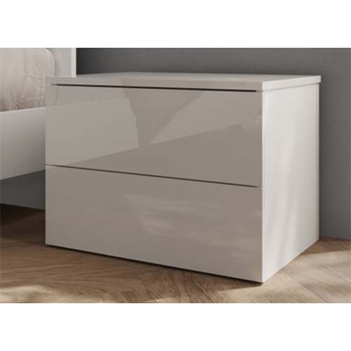 SET 2 CHEVETS 2 TIROIRS-579021-11-BLANC BRILLANT-TROPEA