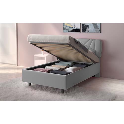 LIT 120*200 CM-AVEC COFFRE-LYCRA GRIS LIGHT-622617-52C-POP