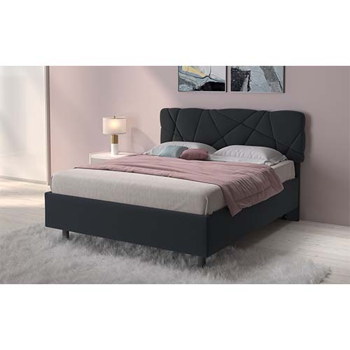 LIT 160*200 CM-AVEC COFFRE-LYCRA GRIS ANTHRACITE-622317-56C-POP