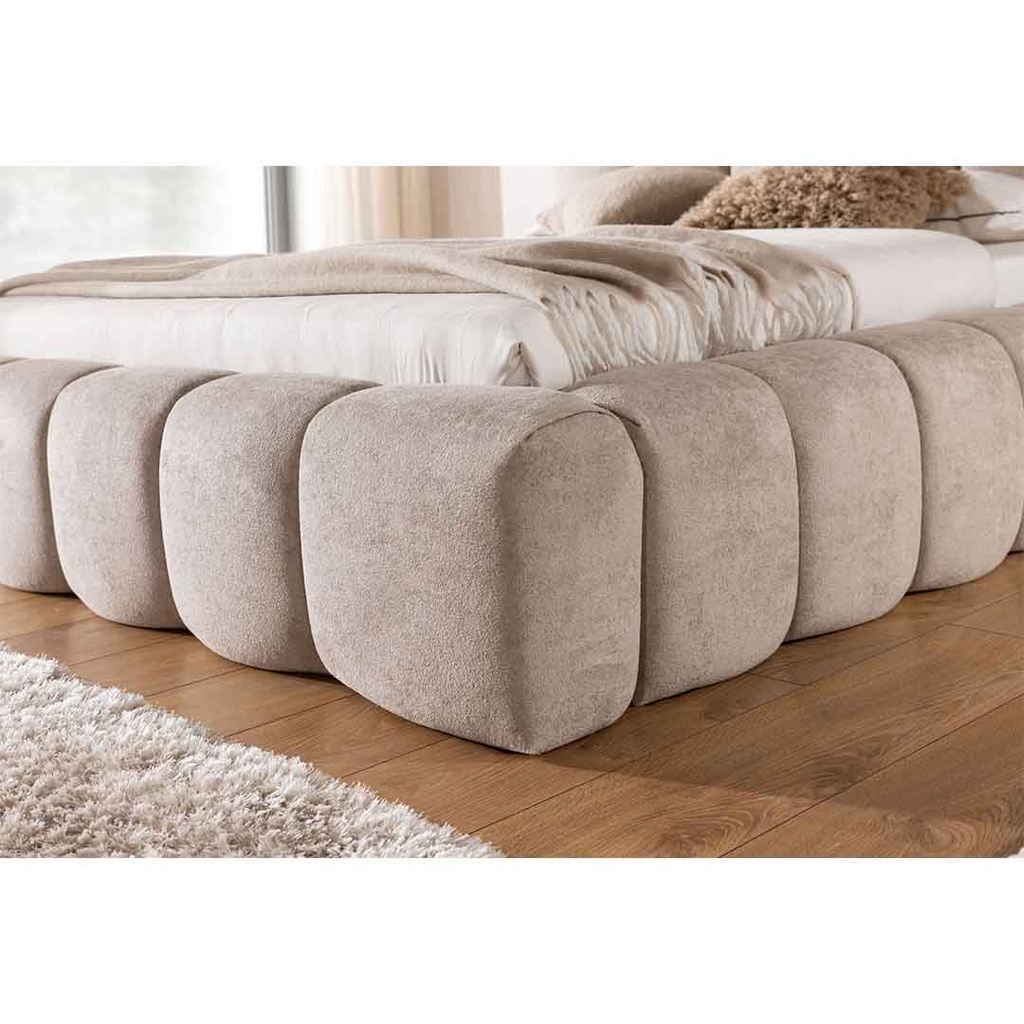 LIT + COFFRE- 160*200 CM-TISSU FREYA 210.02-CREME-SEWILLA