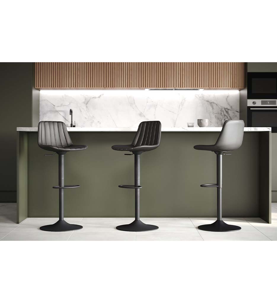 #TABOURET DE  BAR PU  NOIR ROADSTER 416153