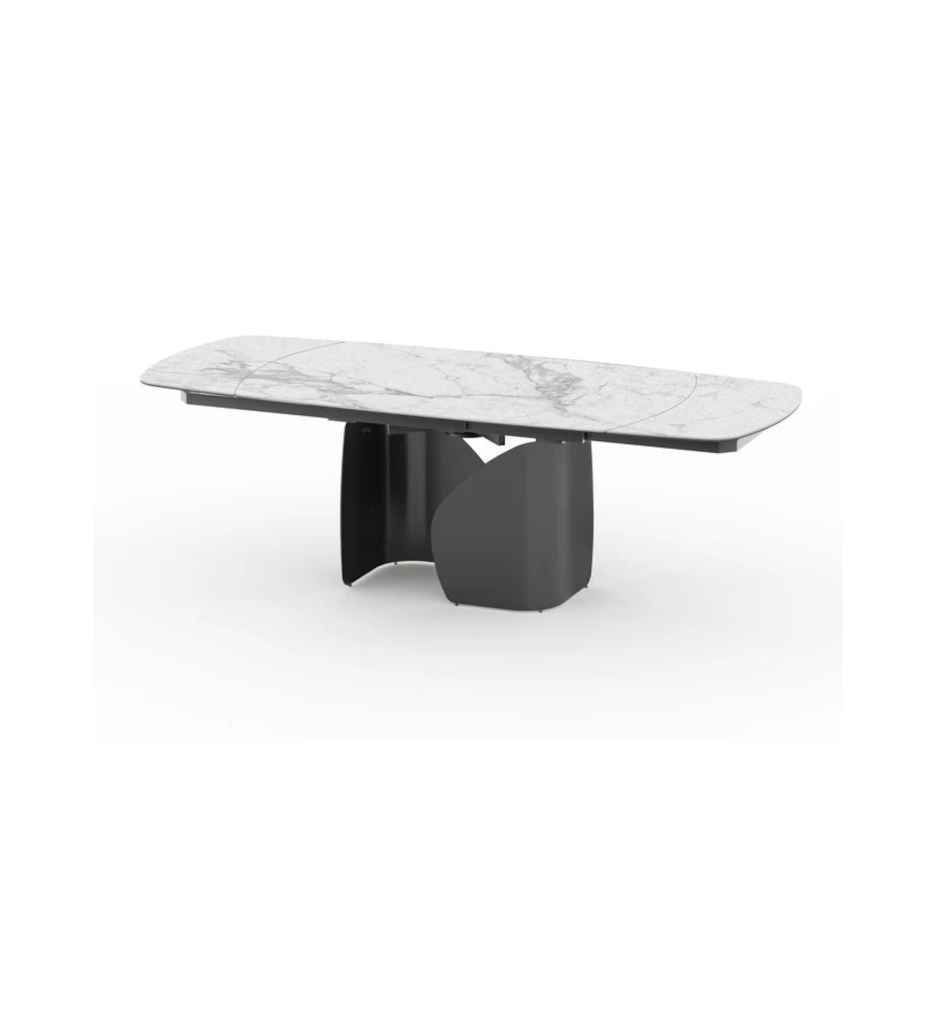 TABLE CERAMIQUE-AV ALLONGE 160(240)*100 CM-BLANC-52946BL-VECCHIO