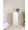 CHIFFONNIER 5 TIROIRS HINA BLANC LAQUE TV 76233uu