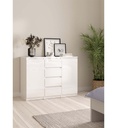 RANGEMENT 2 PORTES 4 TIROIRS HINA BLANC LAQUE TV 76236uu