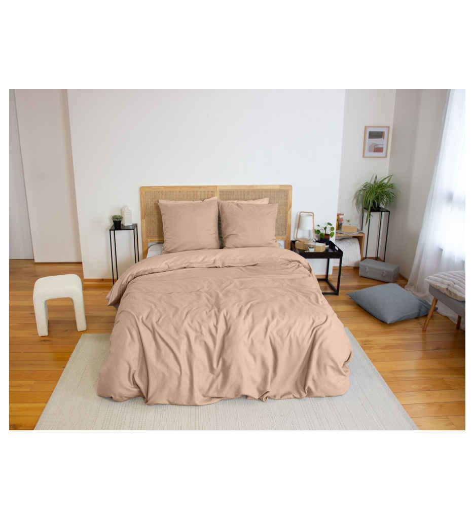 #PARURE 260 X 240 SENSATION FLANELLE GREGE