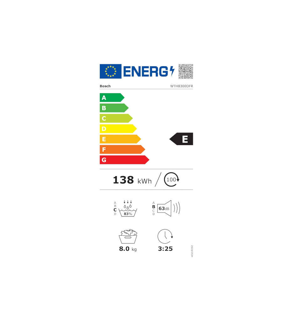 SL 8KG PAC E °°BOSCH WTH8300DFR