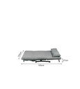 BANQUETTE LIT-L 133CM-TISSU GREY-LLM-76-GRIGIO